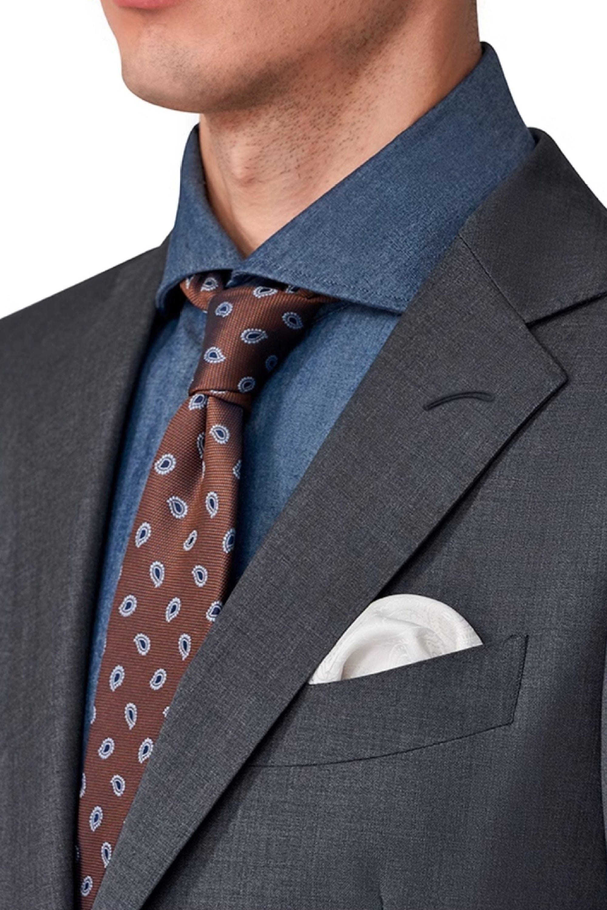 aesido Grey 2 Piece Notch Lapel Double Button Business Casual Silm Fit Men Suit