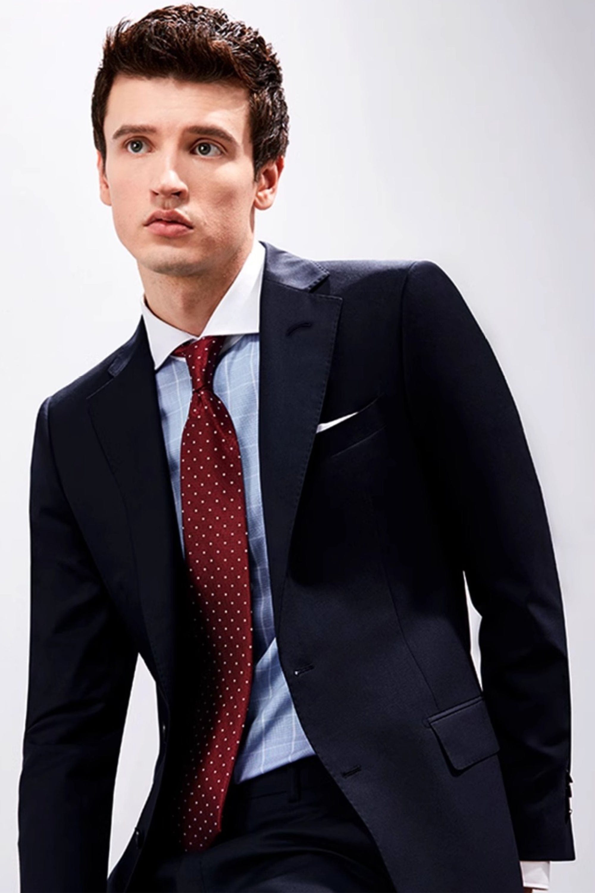 aesido Grey 2 Piece Notch Lapel Double Button Business Casual Silm Fit Men Suit