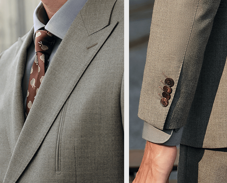 aesido Grey 2 Piece Single Breasted Business Casual Men's Suit Groom Wedding Dress