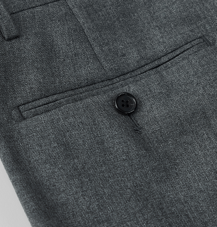 aesido Grey 2 Piece Zhongshan Suit Single Breasted Stand Collar Business Casual Men's Suit