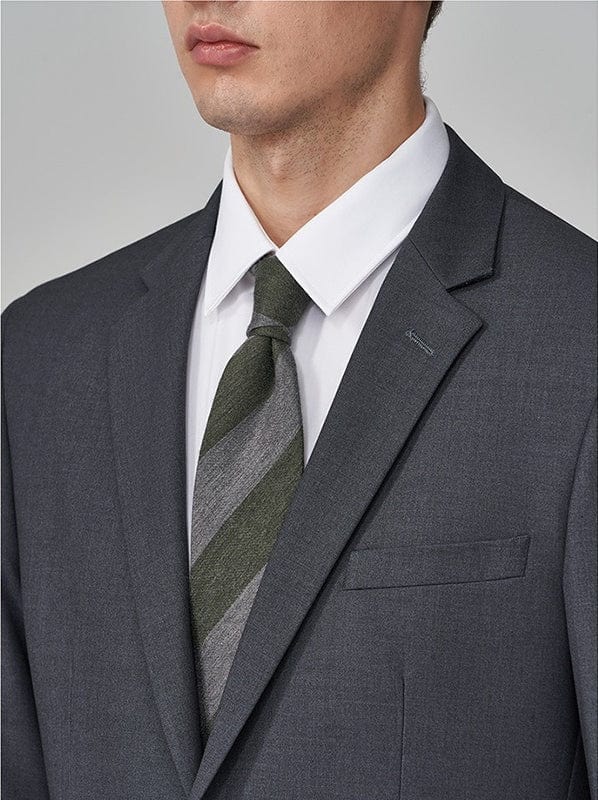 aesido Grey 3 Piece Business Casual Slim Fit Men Suit (Blazer+Pants)