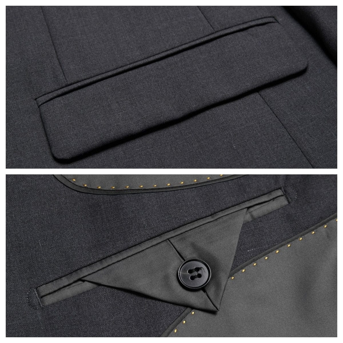 aesido Grey 3 Piece Business Casual Slim Fit Men Suit (Blazer+Pants)