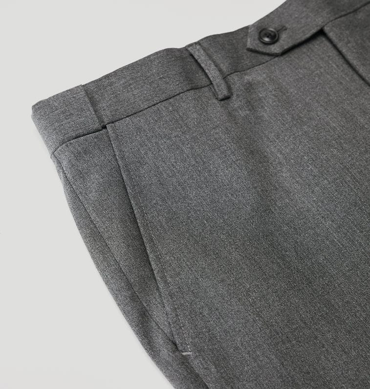 aesido Grey 3 Piece Double Breasted Business Casual Slim Fit Men's Suit Groom Wedding Reception Dress