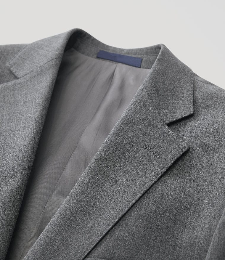 aesido Grey 3 Piece Double Breasted Business Casual Slim Fit Men's Suit Groom Wedding Reception Dress