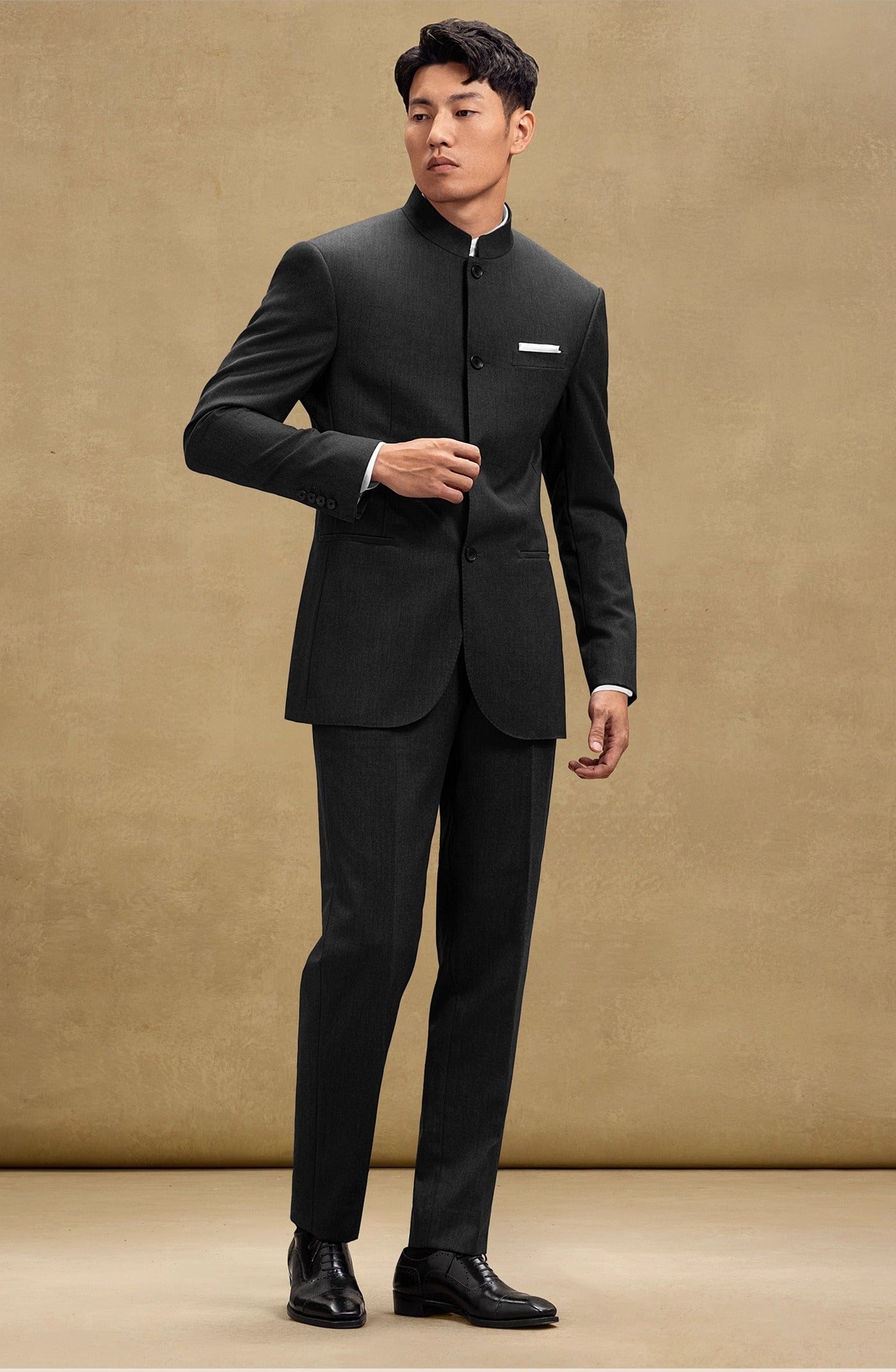 aesido Men’s 2 Piece Zhongshan Suit Set (Blazer + Pants)