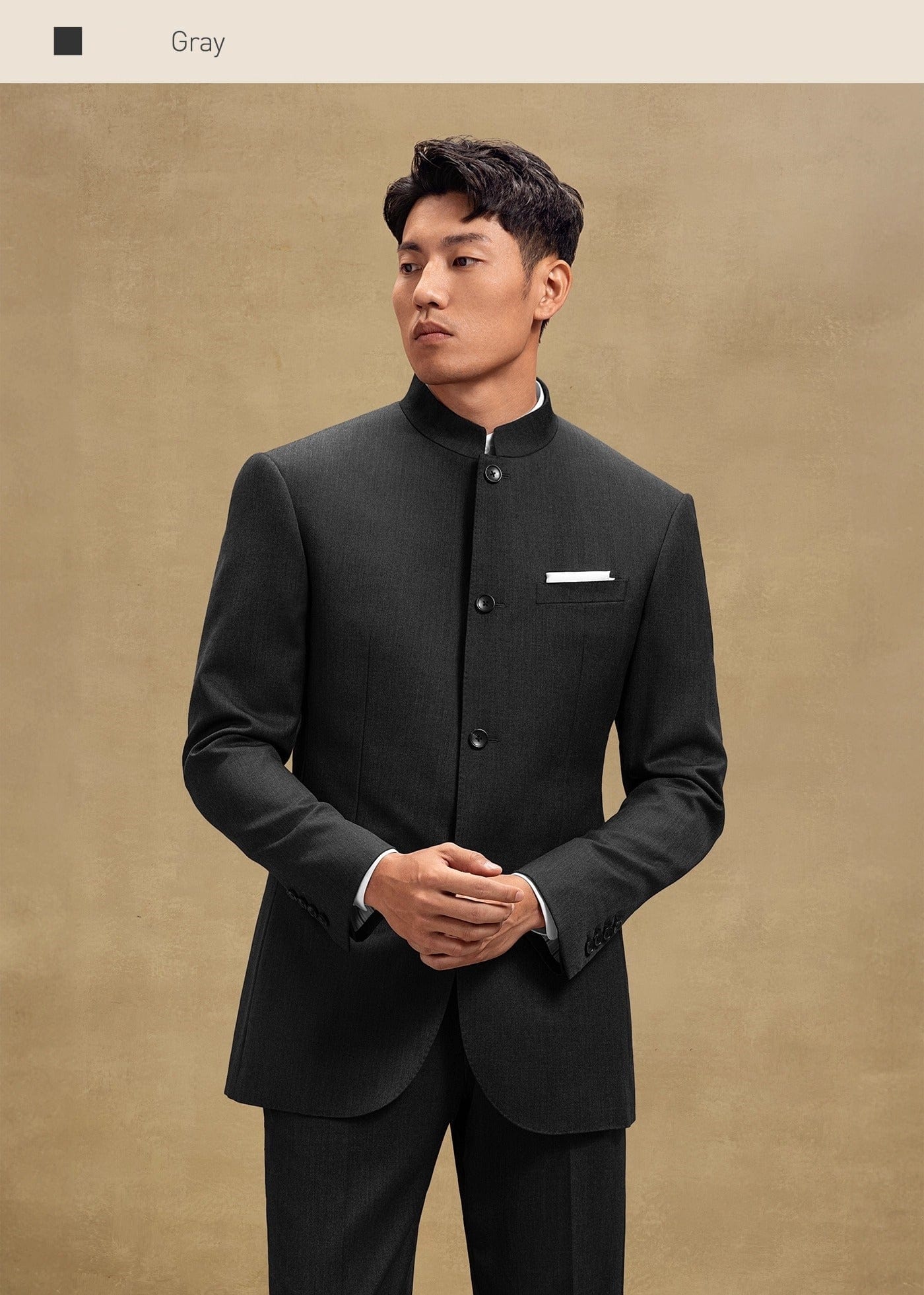 aesido Men’s 2 Piece Zhongshan Suit Set (Blazer + Pants)