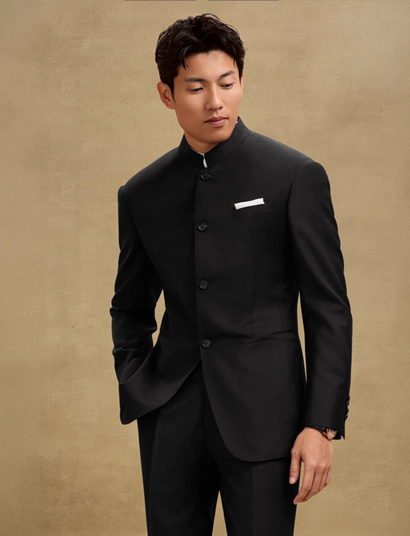 aesido Men’s 2 Piece Zhongshan Suit Set (Blazer + Pants)