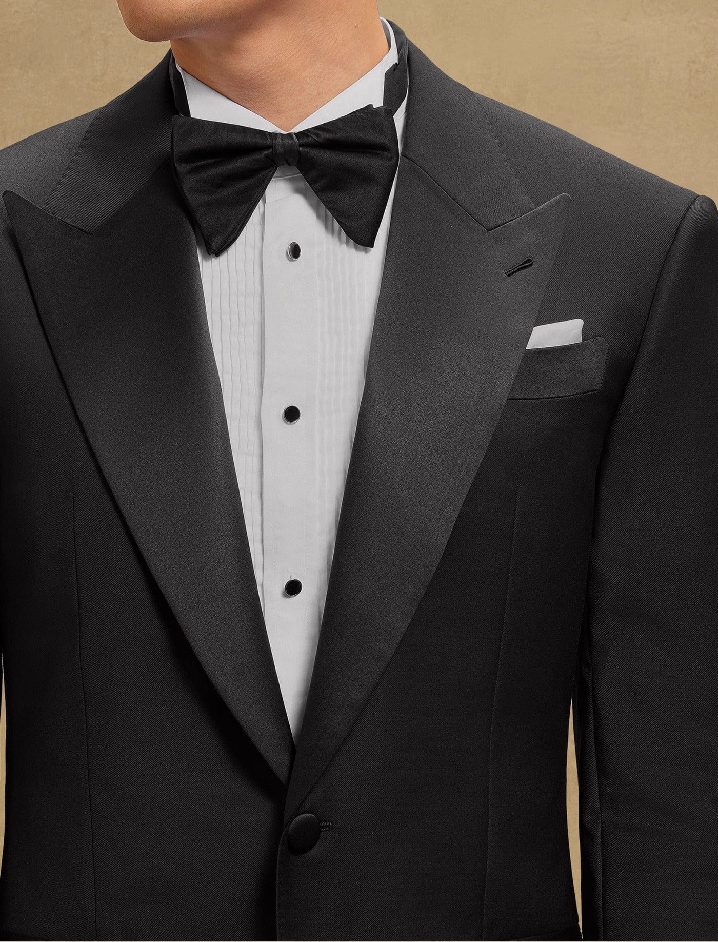 aesido Men’s Black 2 Piece Suit with Satin Peak Lapel (Blazer + Pants)