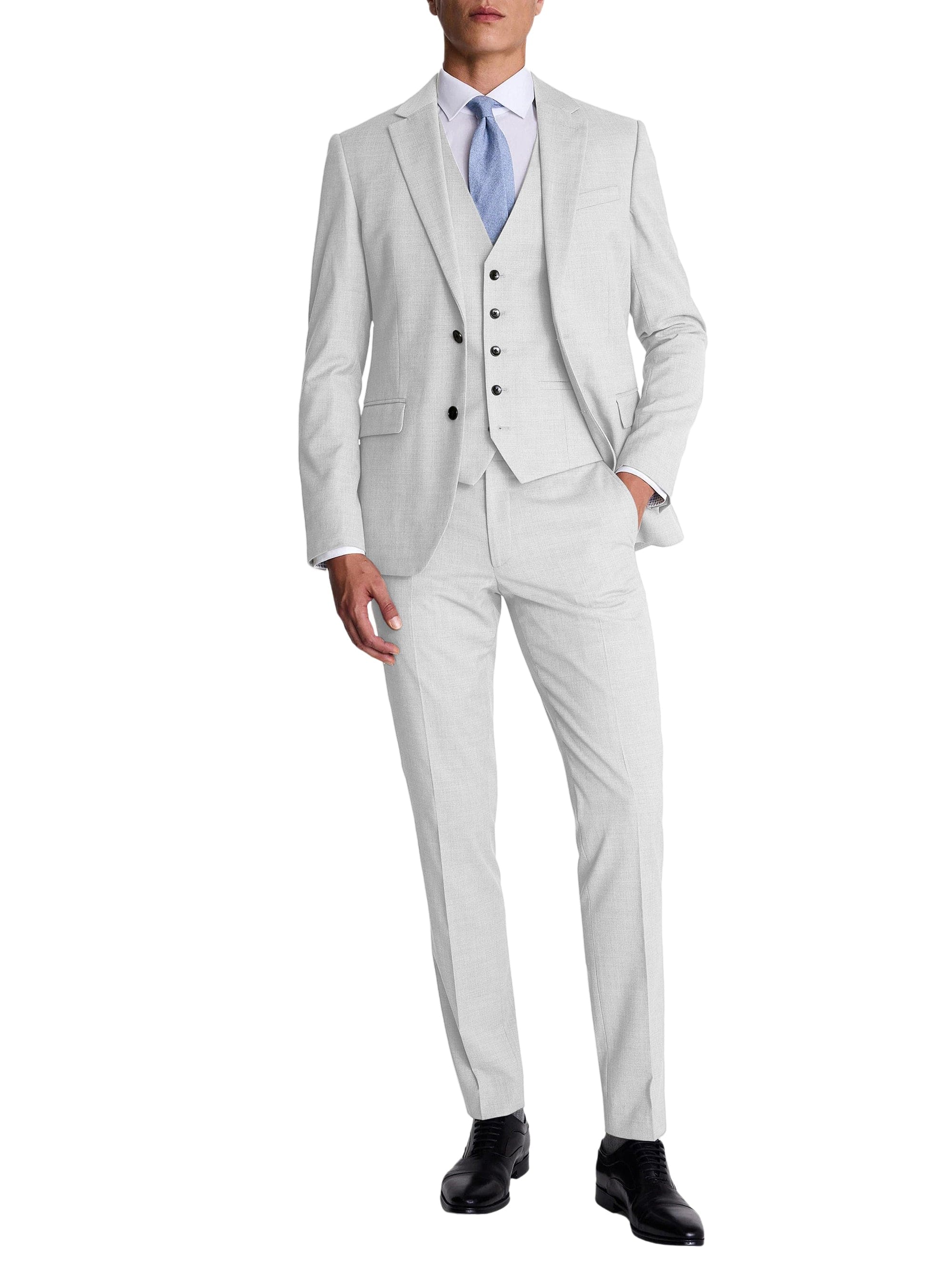 aesido Men’s Black 3-Piece Suit Set – Blazer, Vest & Pants