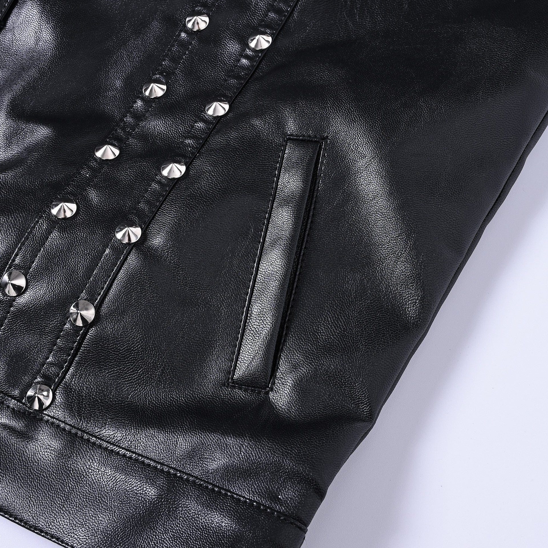 aesido Men’s Black Faux Leather Studded Vest – Punk Rock Biker Sleeveless Jacket