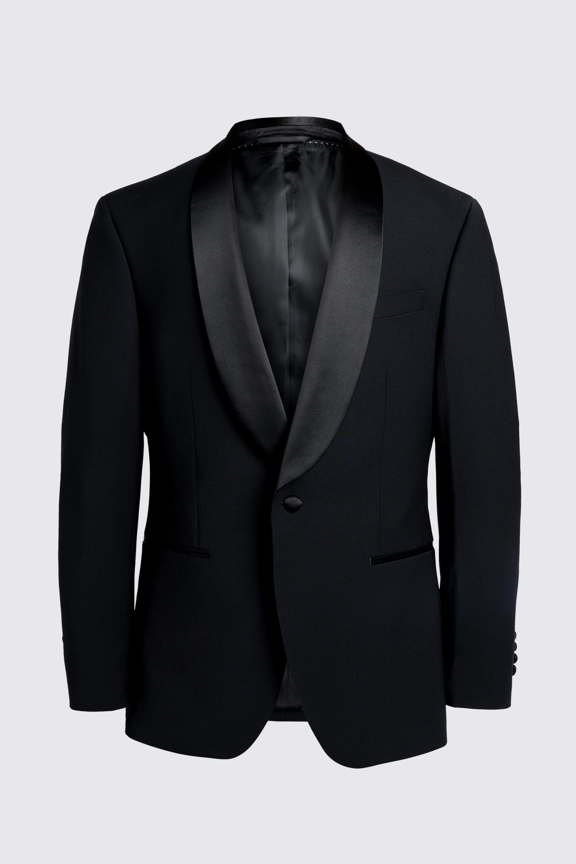 aesido Men's Black Shawl Lapel Suit Three Piece Suit (Blazer + Vest + Pants)