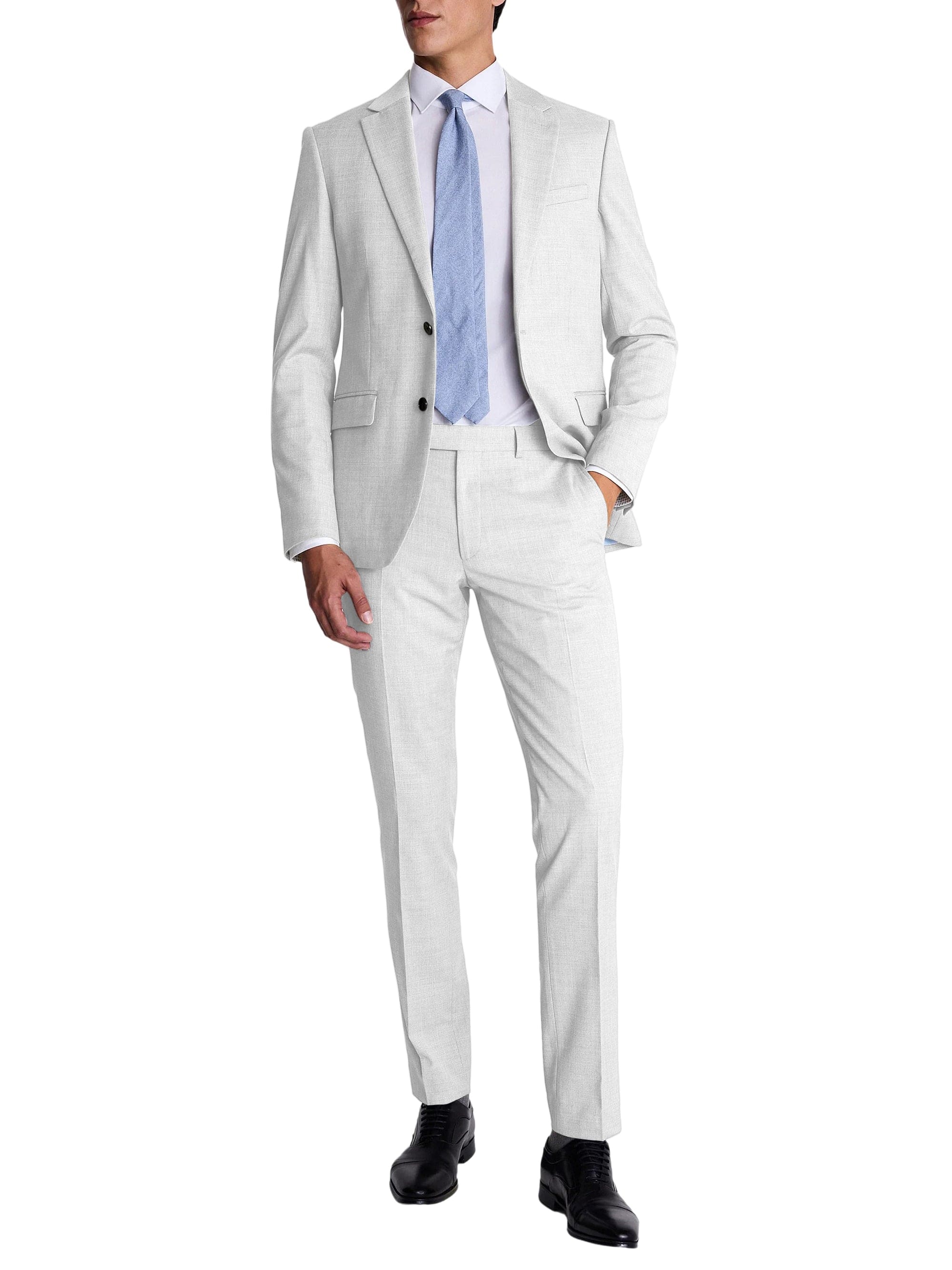 aesido Men’s Black Two-Piece Suit Set – Blazer & Pants