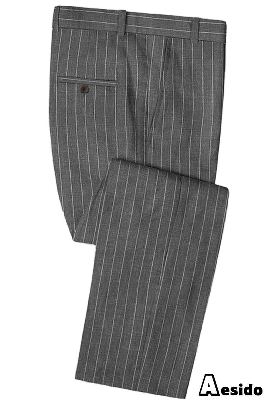 Aesido Men's Business Casual Striped Pants Grey / 36W x 32L Aesido Men's Business Casual Striped Pants Grey / 36W x 32L