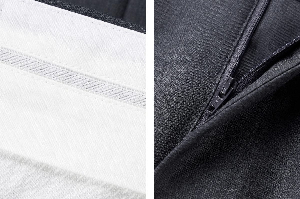 aesido Men’s Classic Grey Two-Piece Suit with Peak Lapel Blazer and Matching Pants