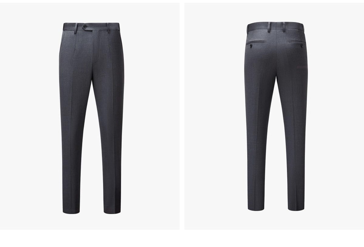 aesido Men’s Classic Grey Two-Piece Suit with Peak Lapel Blazer and Matching Pants