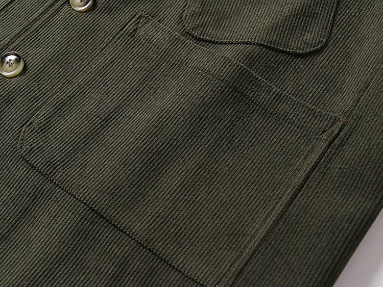 aesido Men’s Corduroy Vest – V-Neck, Single-Breasted