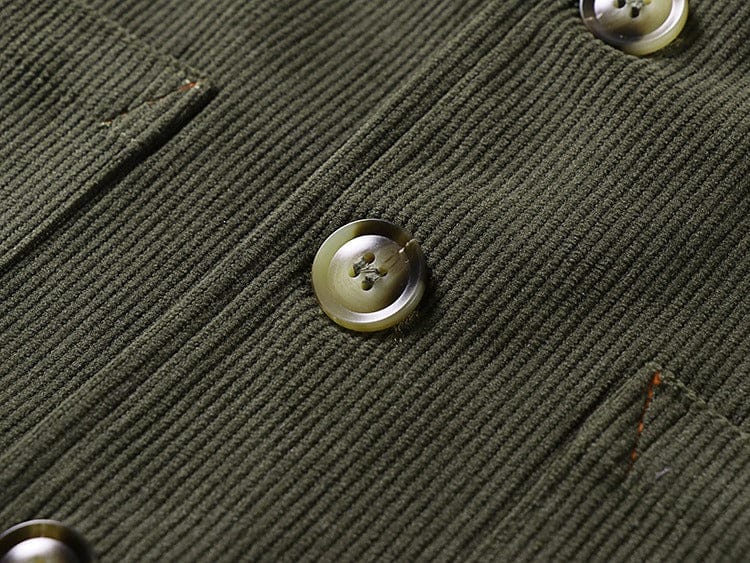 aesido Men’s Corduroy Vest – V-Neck, Single-Breasted