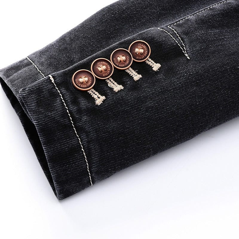 aesido Men’s Cotton Blend Notch Lapel Blazer – Double Button Closure, Fully Lined