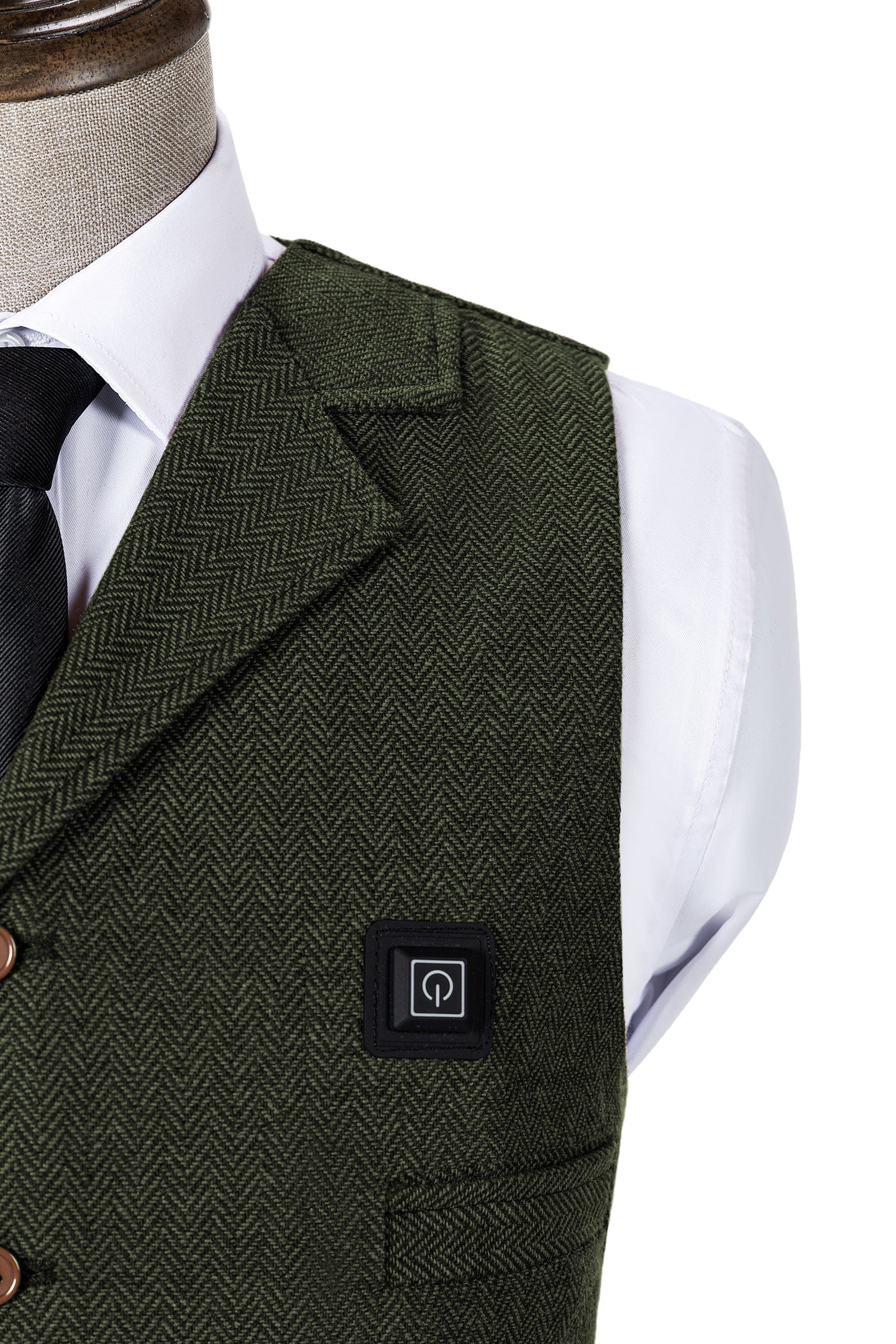 aesido Men’s Heated Herringbone Vest with USB Charging, 3 Heat Levels, and Adjustable Fit