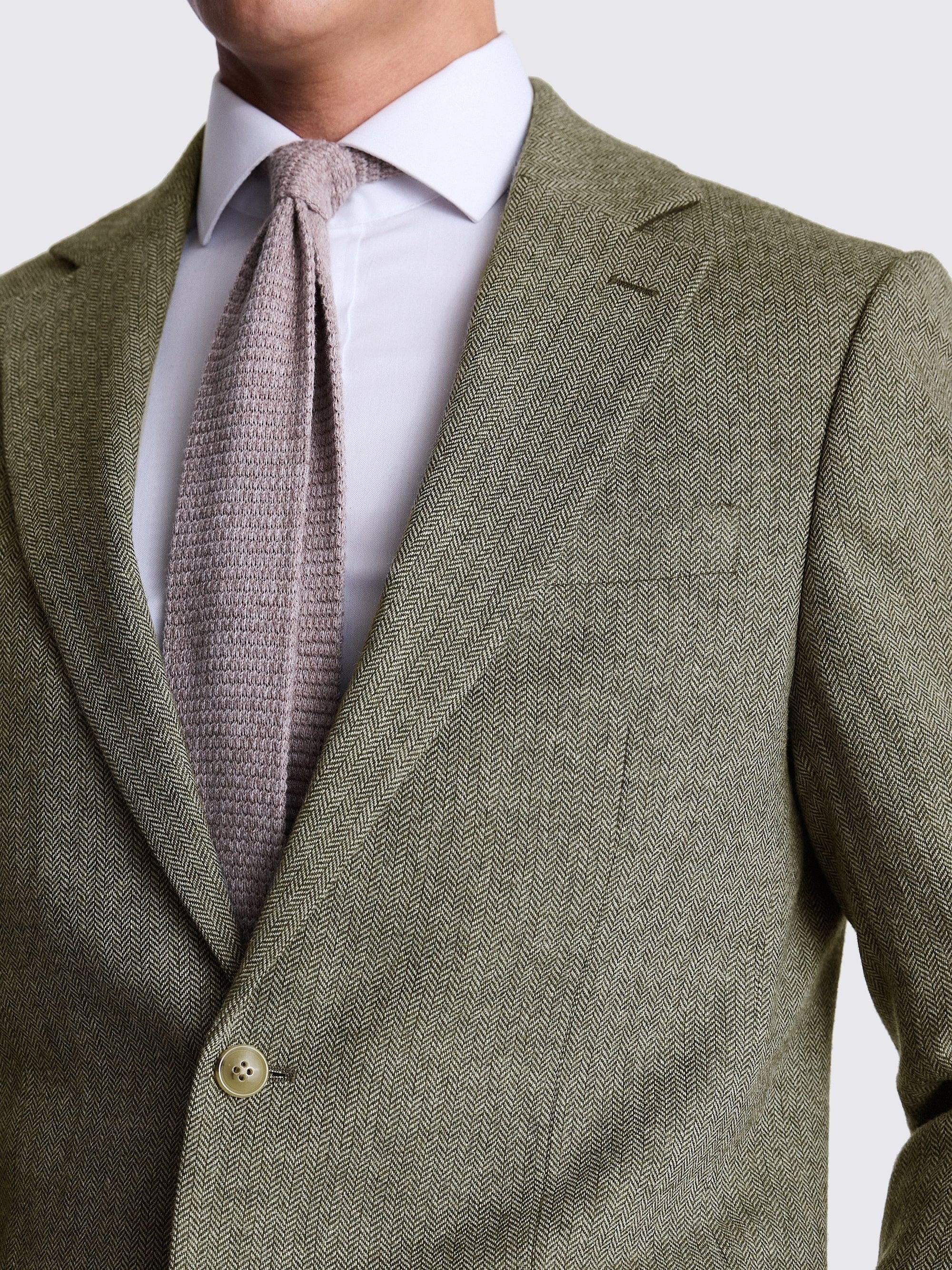 aesido Men’s Herringbone Two-Piece Suit – Blazer & Pants | Notch Lapel