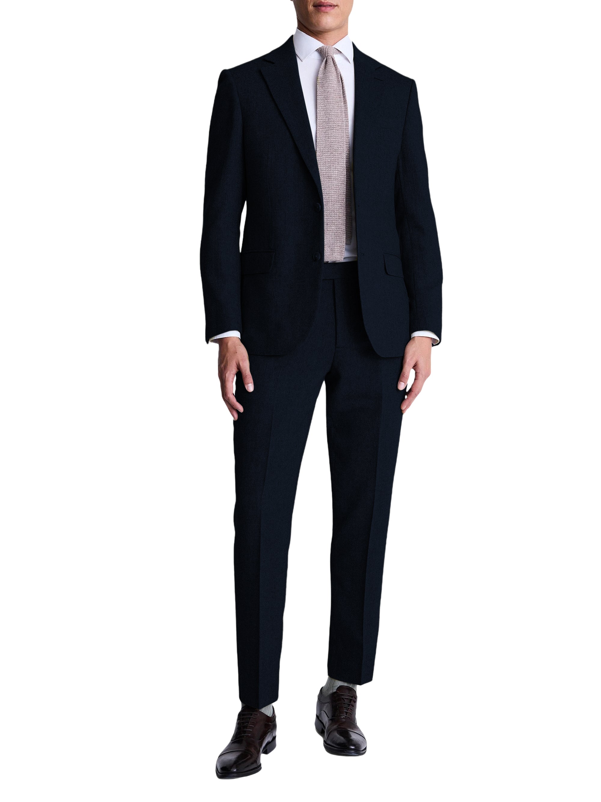 aesido Men’s Herringbone Two-Piece Suit – Blazer & Pants | Notch Lapel