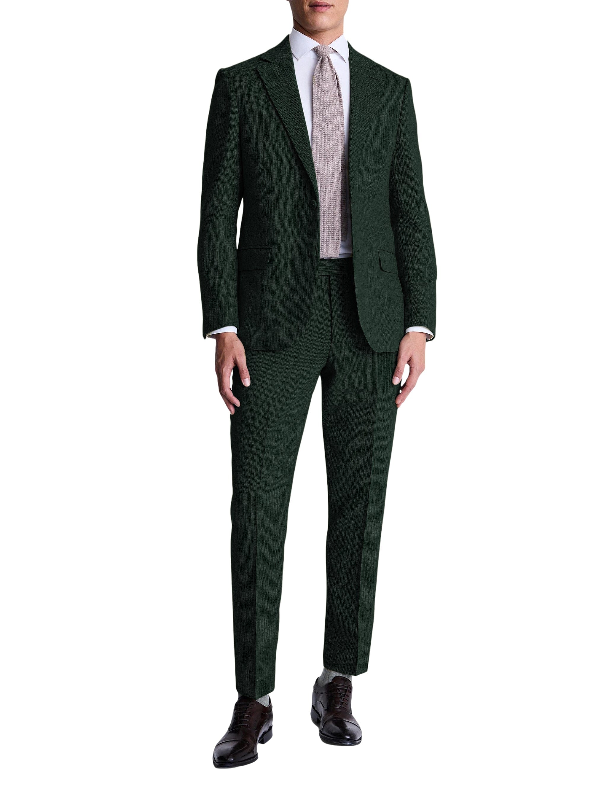 aesido Men’s Herringbone Two-Piece Suit – Blazer & Pants | Notch Lapel