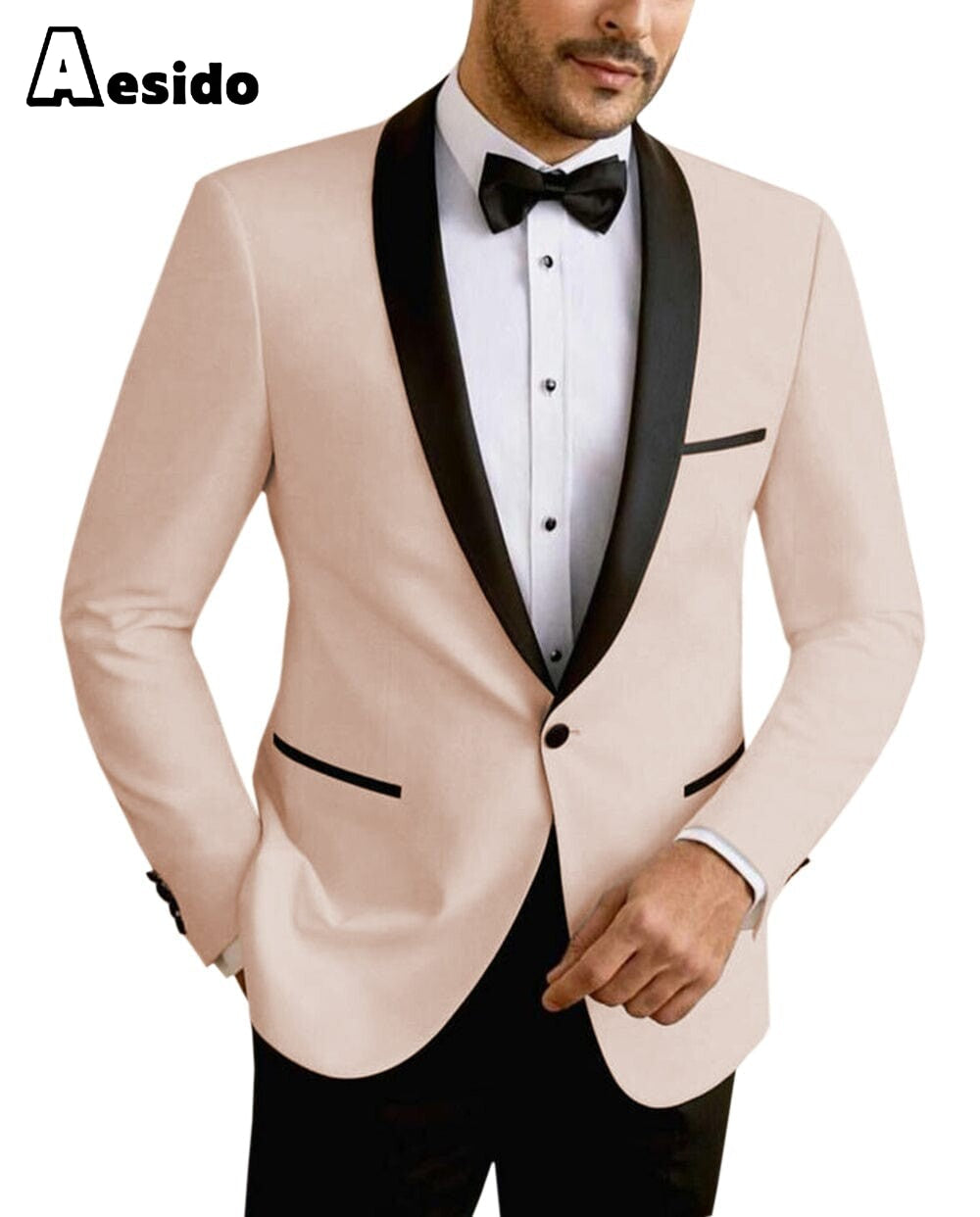 aesido Men's Shawl Lapel Blazer For Party