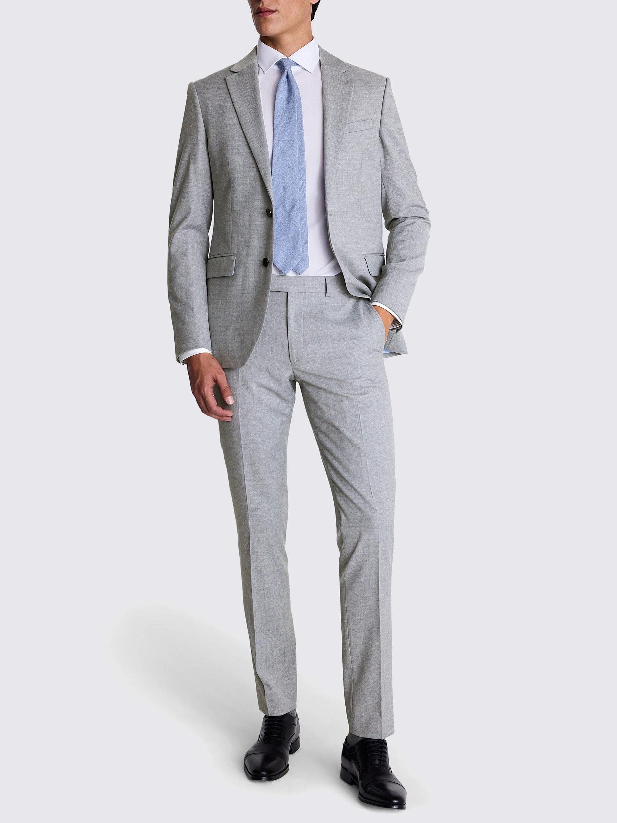aesido Men’s Silver 3-Piece Suit Set – Blazer, Vest & Pants
