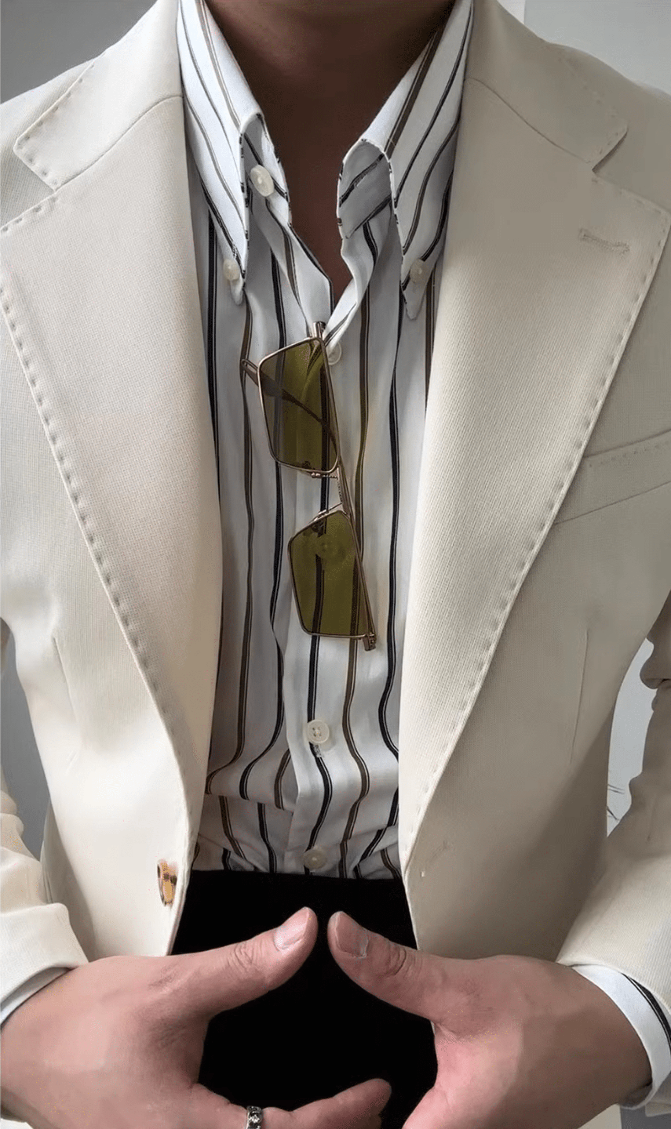 aesido Men's Single Breasted Fashionable Versatile Casual Business Slim Blazer