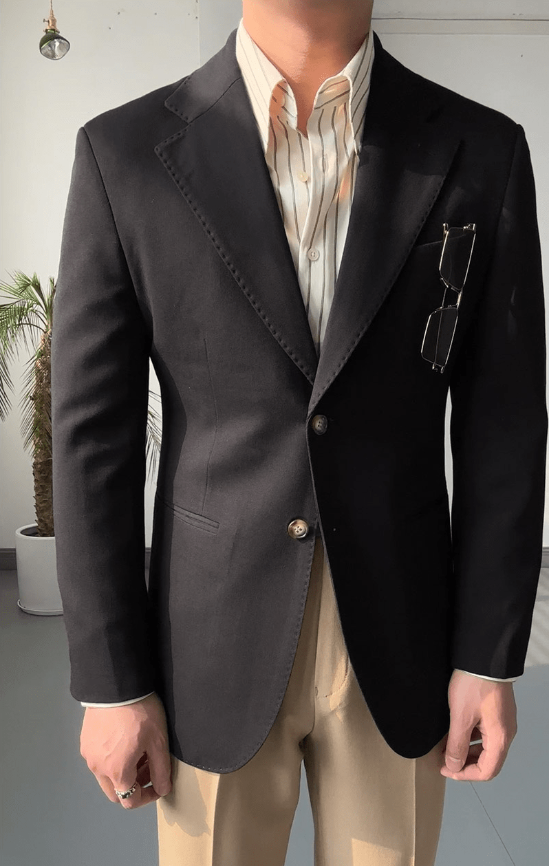 aesido Men's Single Breasted Fashionable Versatile Casual Business Slim Blazer