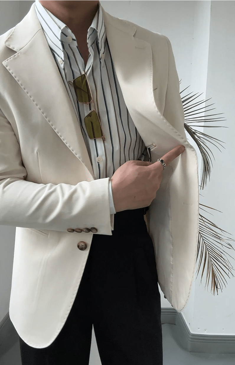 aesido Men's Single Breasted Fashionable Versatile Casual Business Slim Blazer