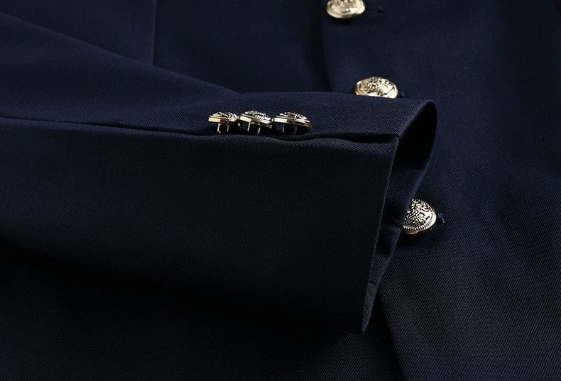 aesido Men's Stand Collar Suit Set – 2-Piece Blazer & Pants