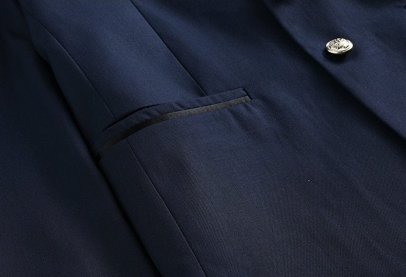 aesido Men's Stand Collar Suit Set – 2-Piece Blazer & Pants