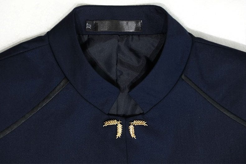 aesido Men's Stand Collar Suit Set – 2-Piece Blazer & Pants