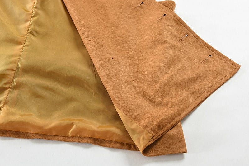 aesido Men’s Suede Double Breasted Vest – 10 Button Tailored Waistcoat