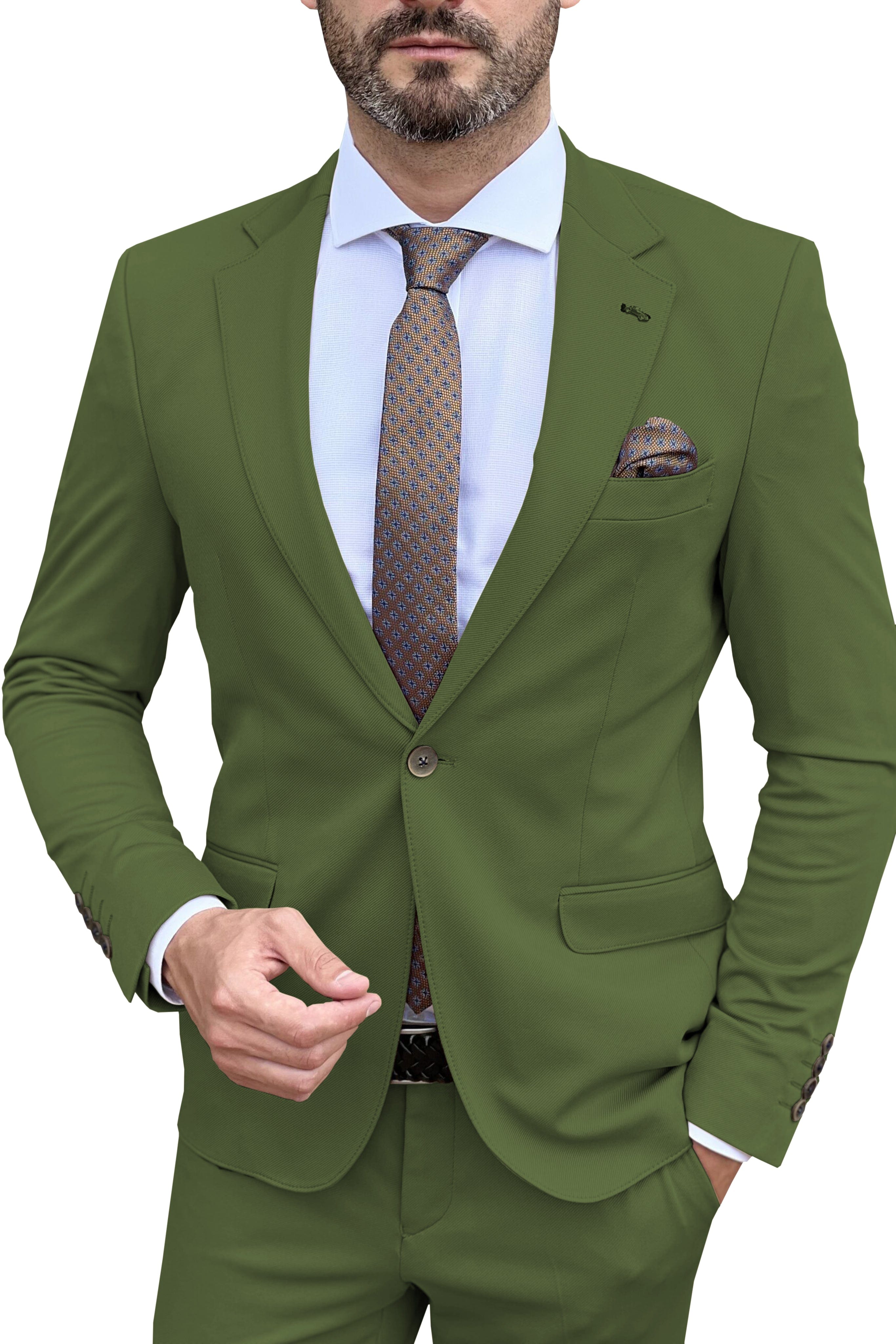 aesido Men's Suit 2 Piece Business Casual Single Button Notch Lapel Jacket (Blazer+Pants)