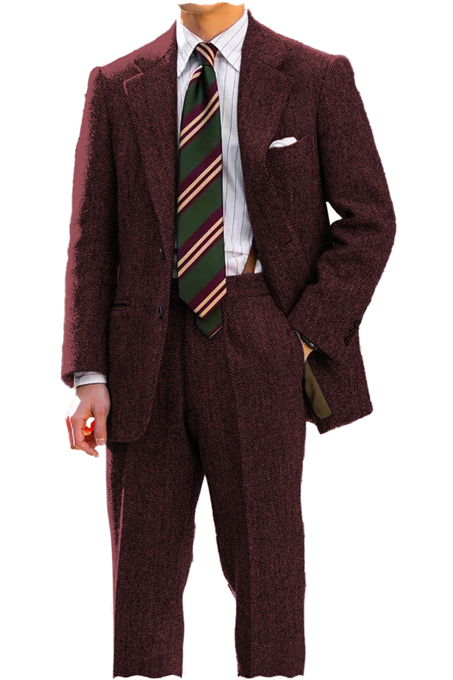 aesido Men's Suit 2 Piece Notch Lapel Blazer(Blazer+Pants)