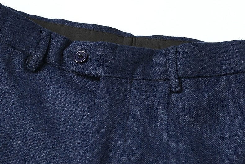 aesido Men's Wool Blend Tweed 3-Piece Suit – Peak Lapel Blazer, Vest & Pants