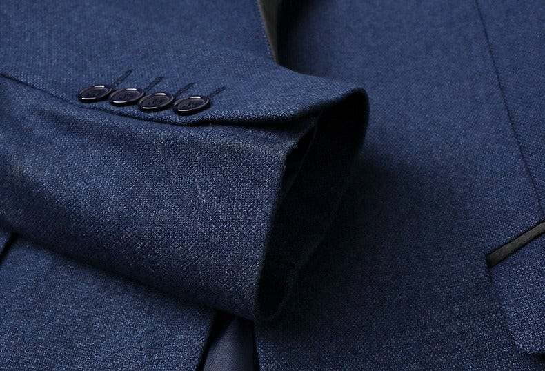 aesido Men's Wool Blend Tweed 3-Piece Suit – Peak Lapel Blazer, Vest & Pants