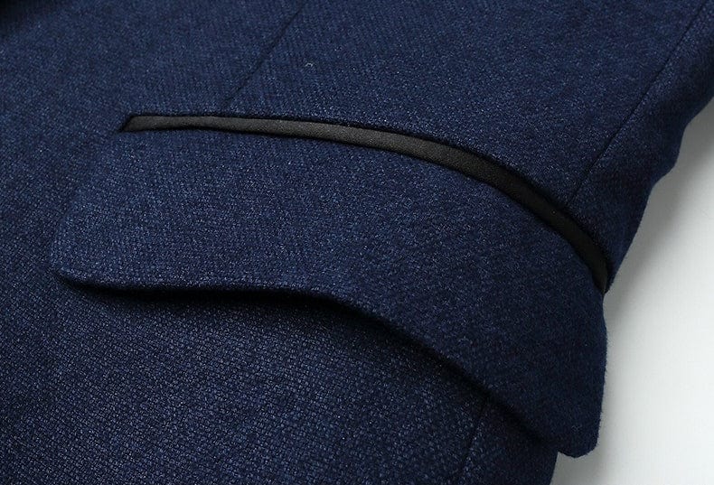 aesido Men's Wool Blend Tweed 3-Piece Suit – Peak Lapel Blazer, Vest & Pants