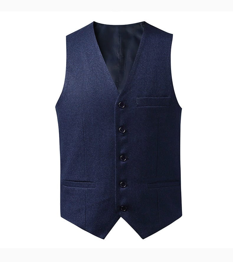 aesido Men's Wool Blend Tweed 3-Piece Suit – Peak Lapel Blazer, Vest & Pants