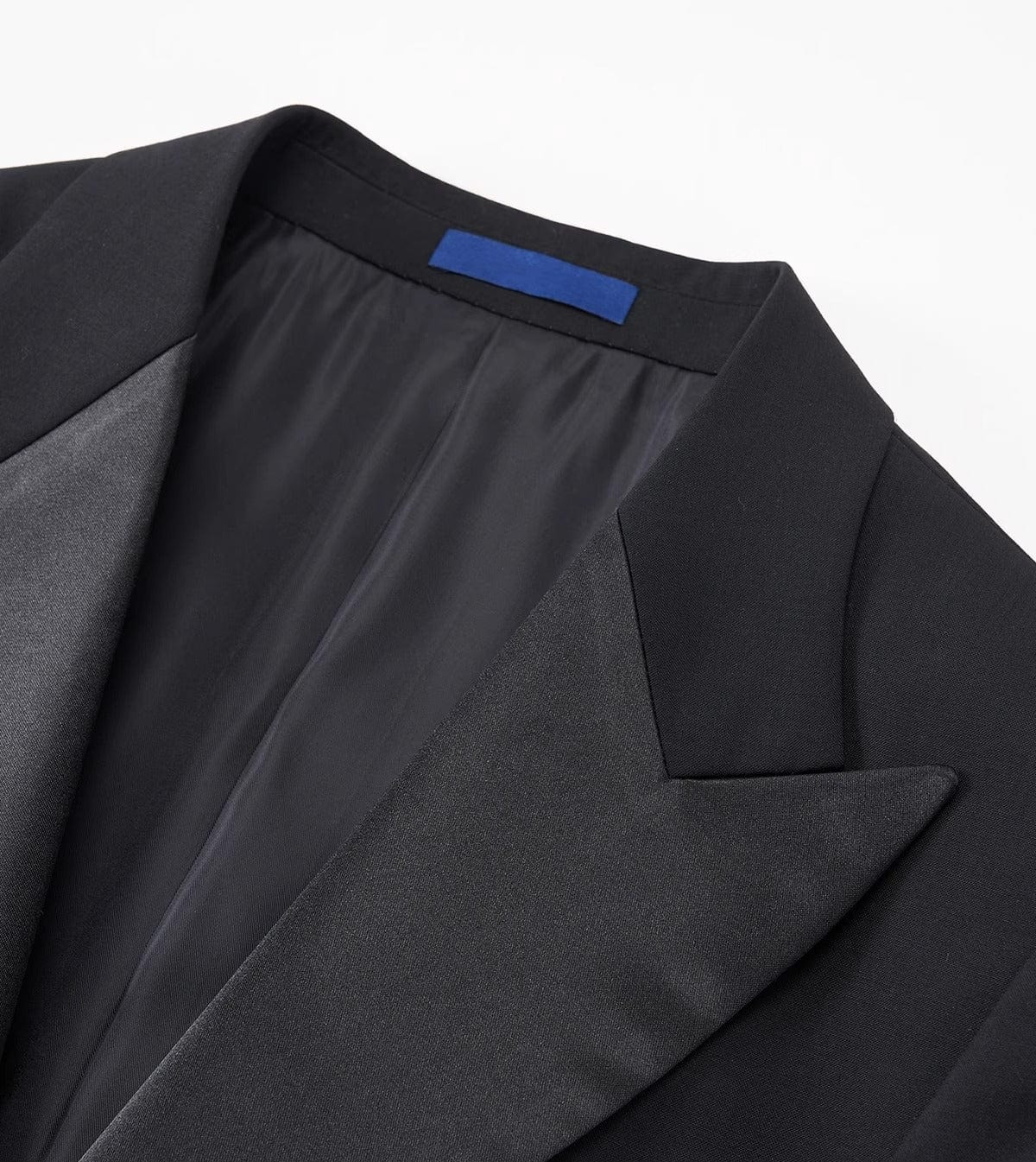 aesido Mens Black Peak Lapel Tuxedo Slim Fit Two Piece Suit for Wedding Prom Dinner Party