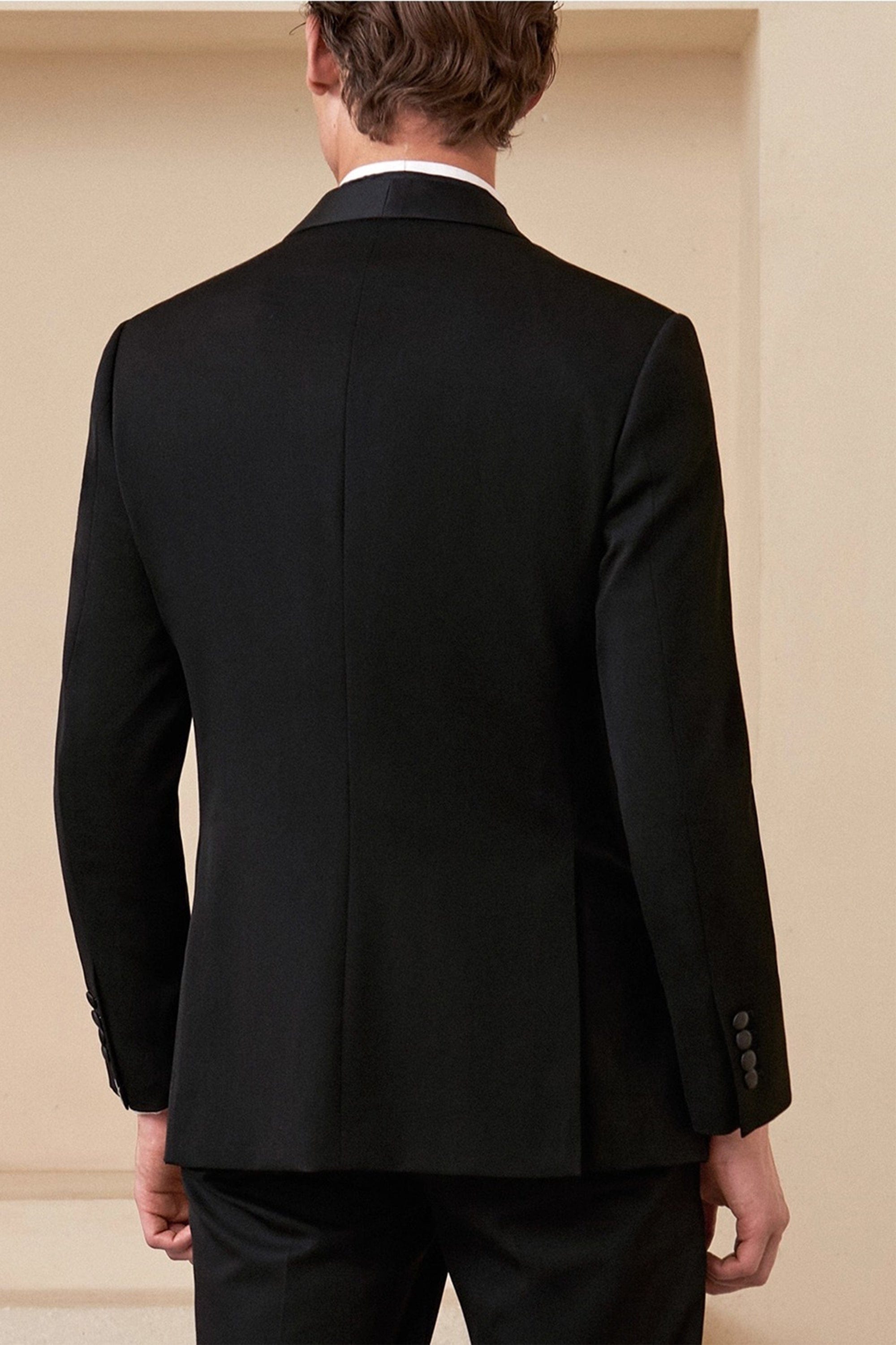 aesido Mens Black Tuxedo Two Piece Slim Fit Suit for Wedding Prom Formal Events