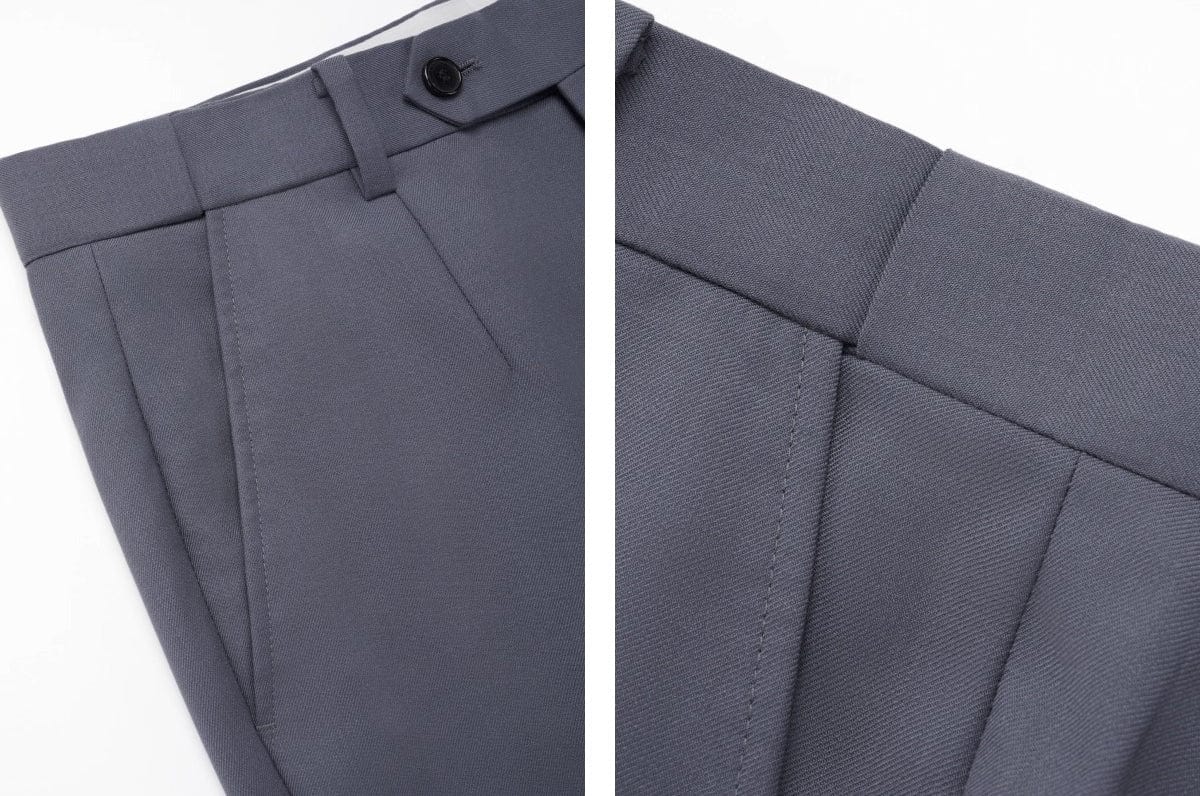 aesido Mens Slate Gray Two Piece Slim Fit Suit Modern Business Wedding Interview Outfit