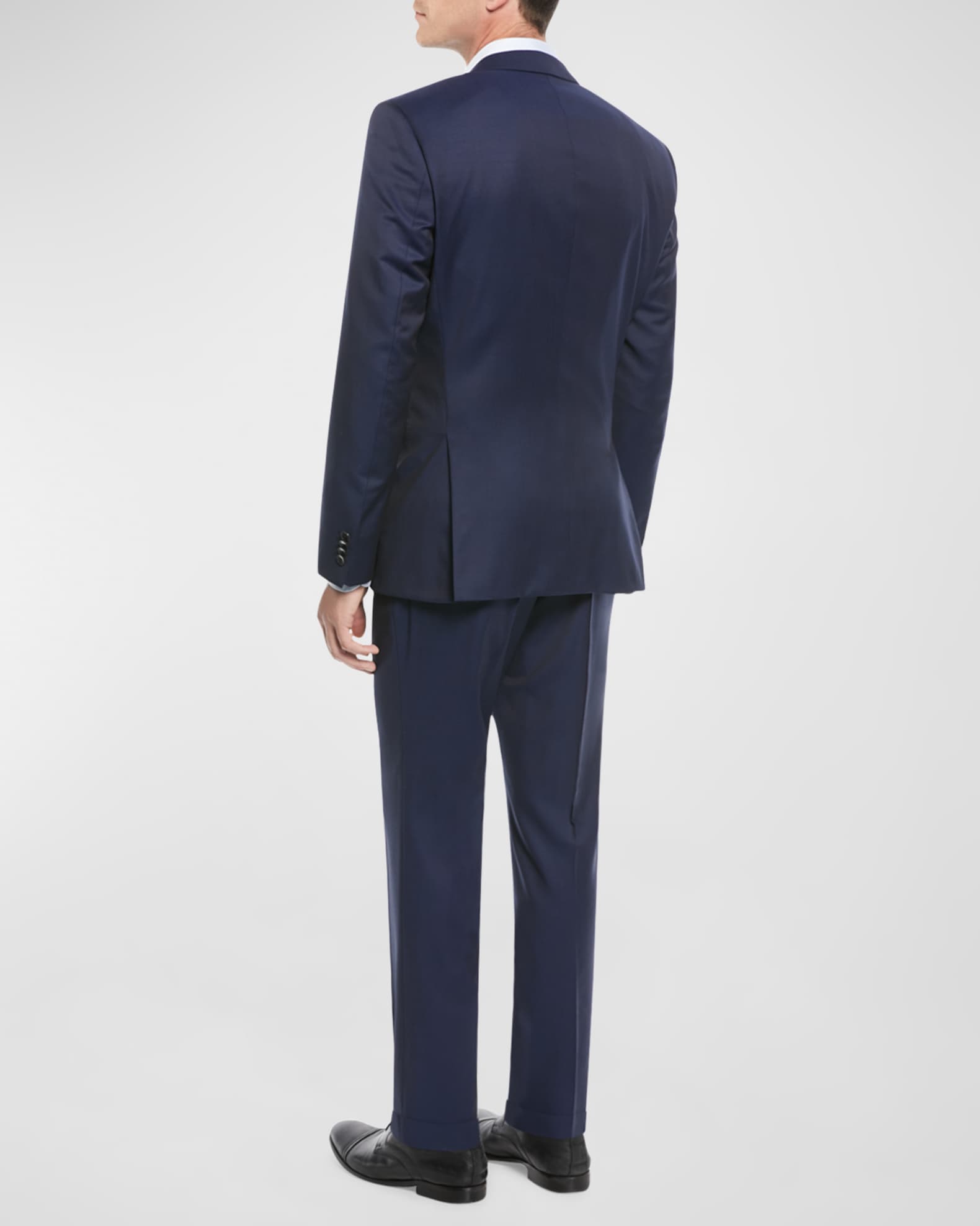 aesido Navy 2 Piece Double Button Business Casual Men Suit (Blazer+Pants)