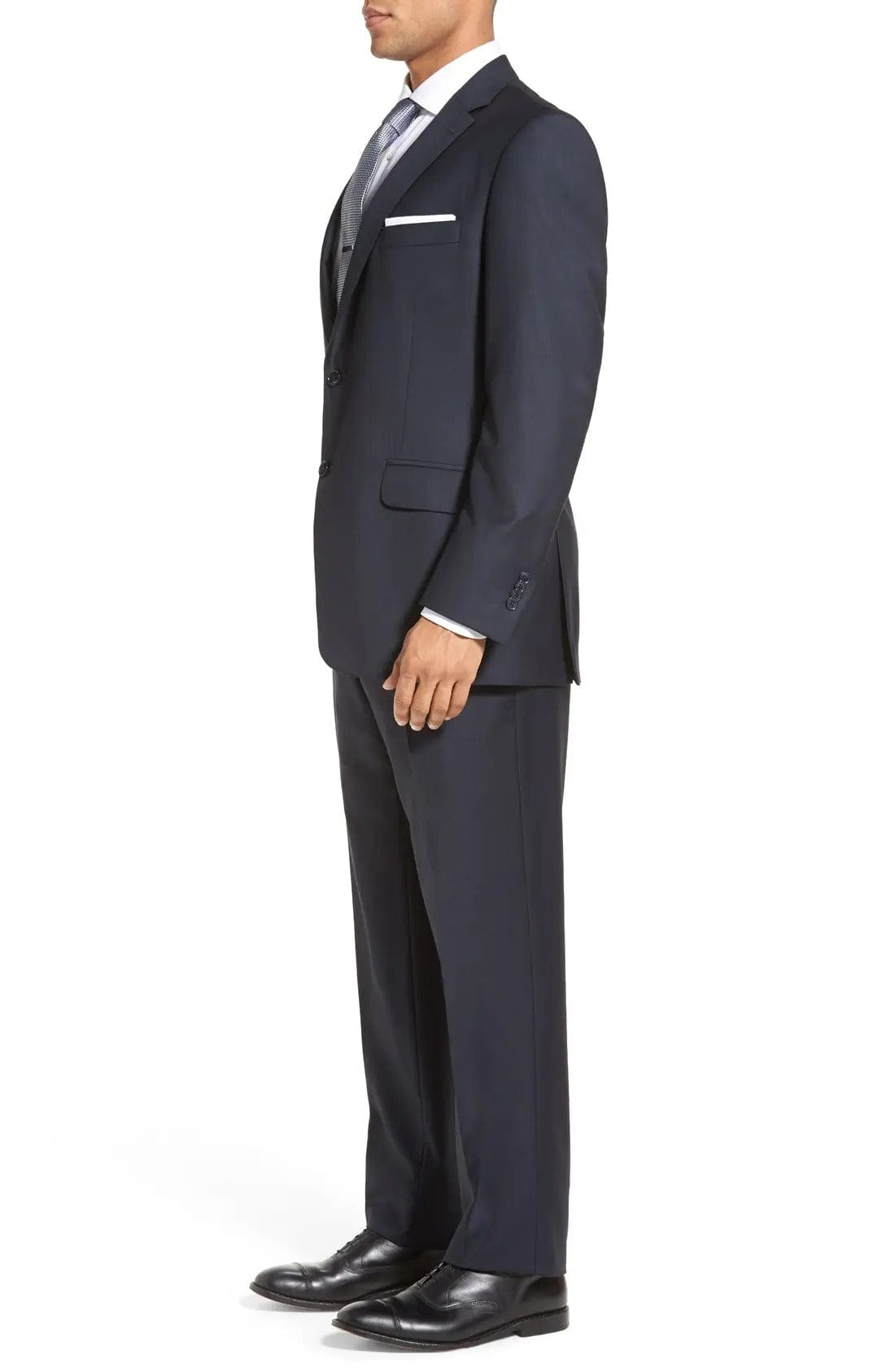 aesido Navy 2 Piece Double Button Business Casual Slim Fit Men Suit