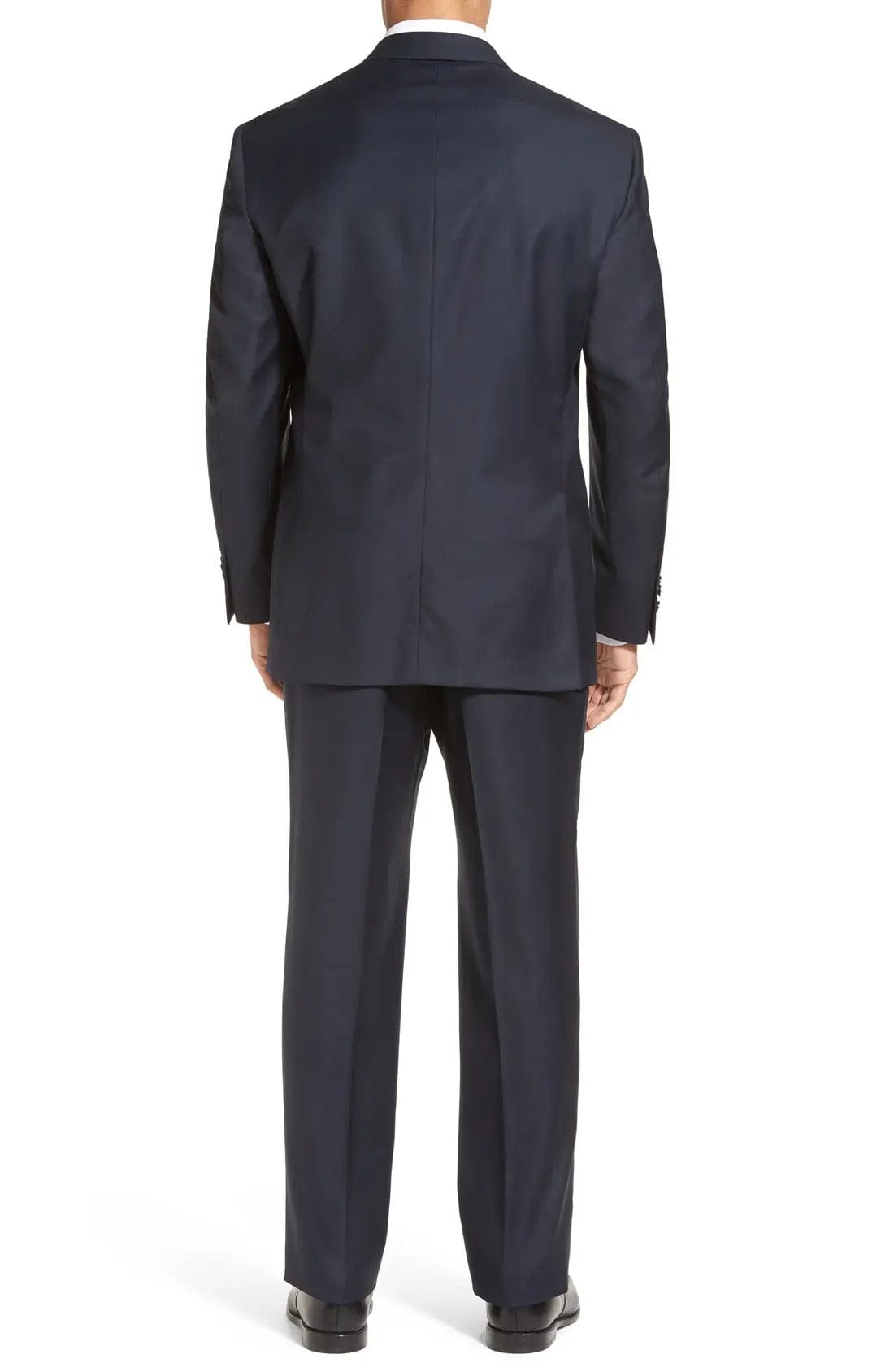 aesido Navy 2 Piece Double Button Business Casual Slim Fit Men Suit