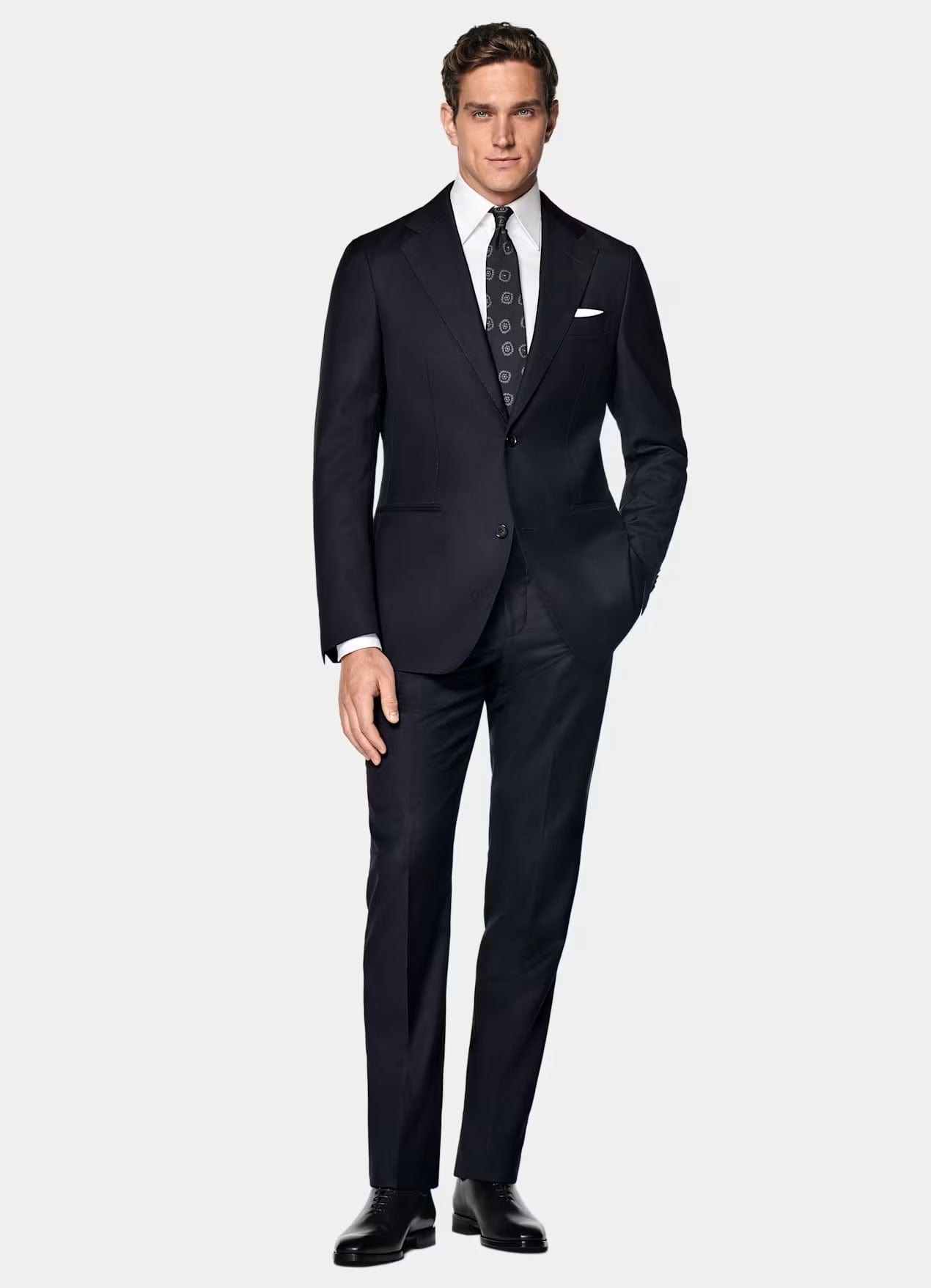 aesido Navy 2 Piece Double Button Business Slim Fit Men Suit (Blazer+Pants)