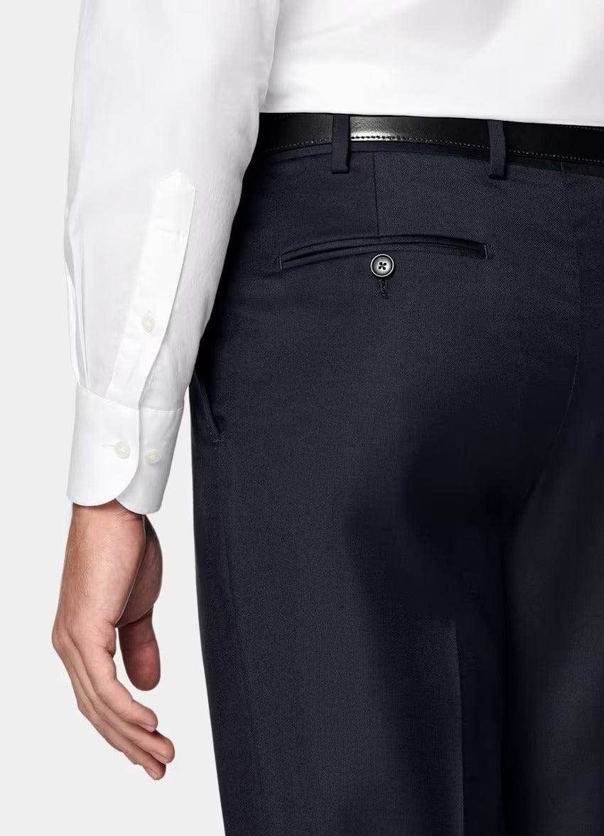 aesido Navy 2 Piece Double Button Business Slim Fit Men Suit (Blazer+Pants)