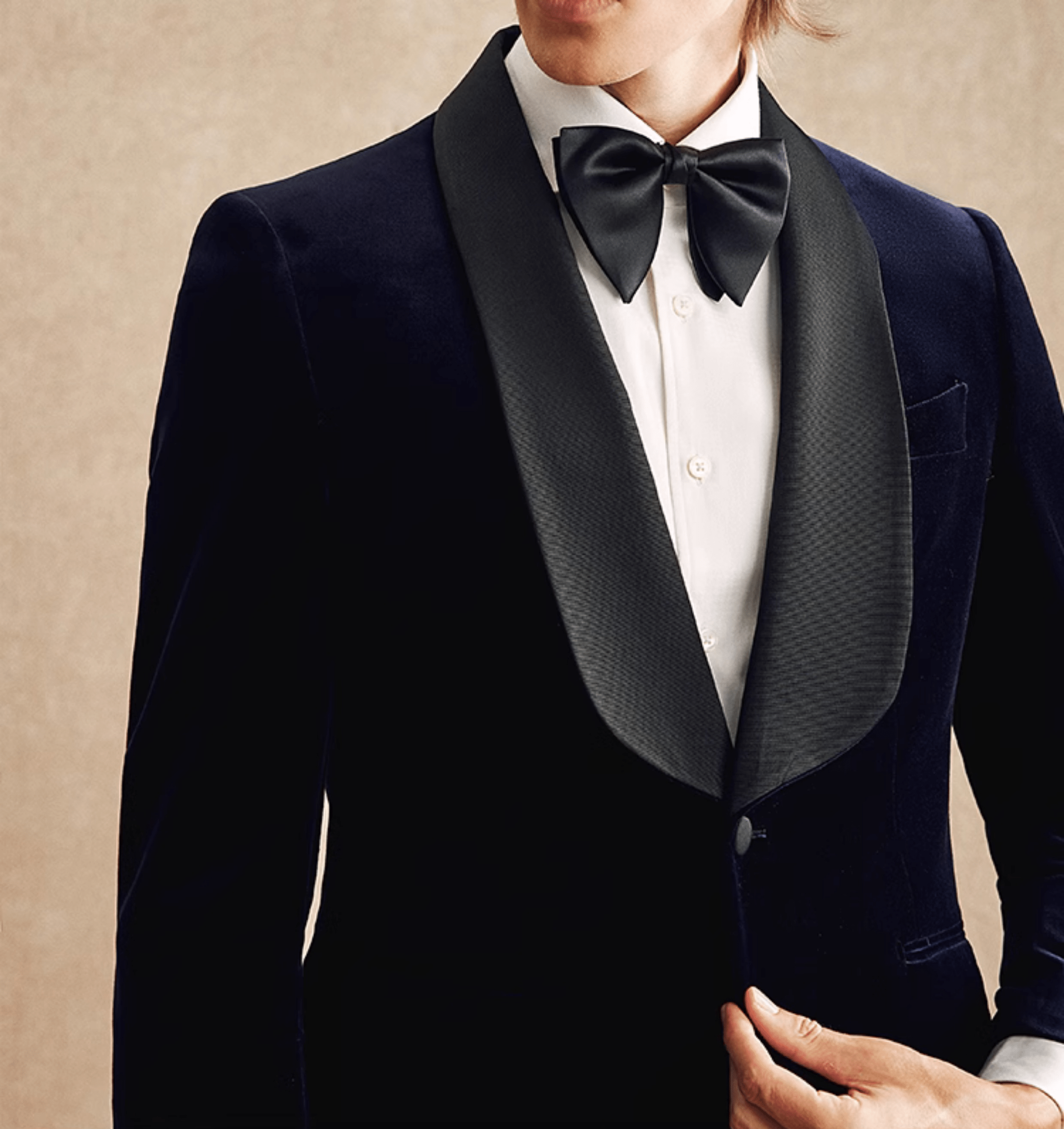 aesido Navy 2 Piece Velvet Shawl Lapel Single Button Men's Suit Business Slim Groom Wedding Suit